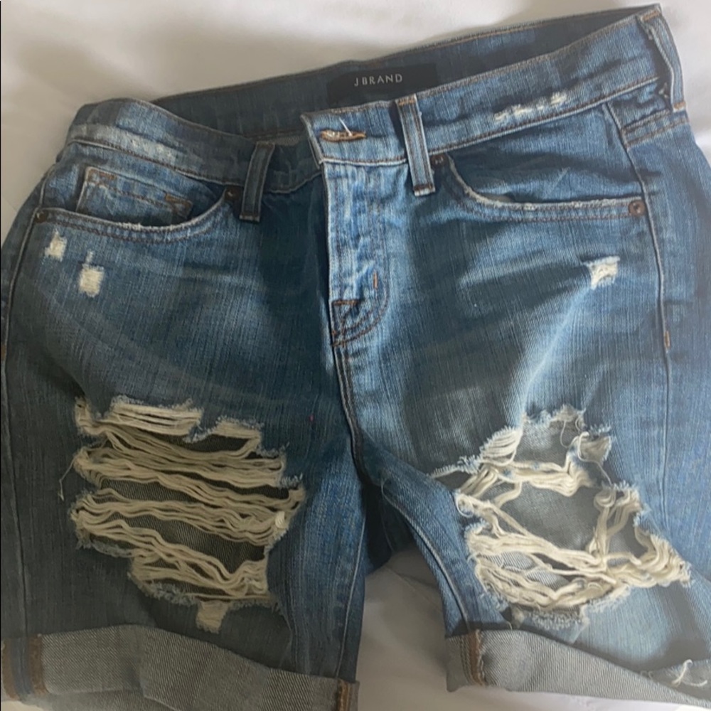 Jbrand denim distressed boyfriend shorts